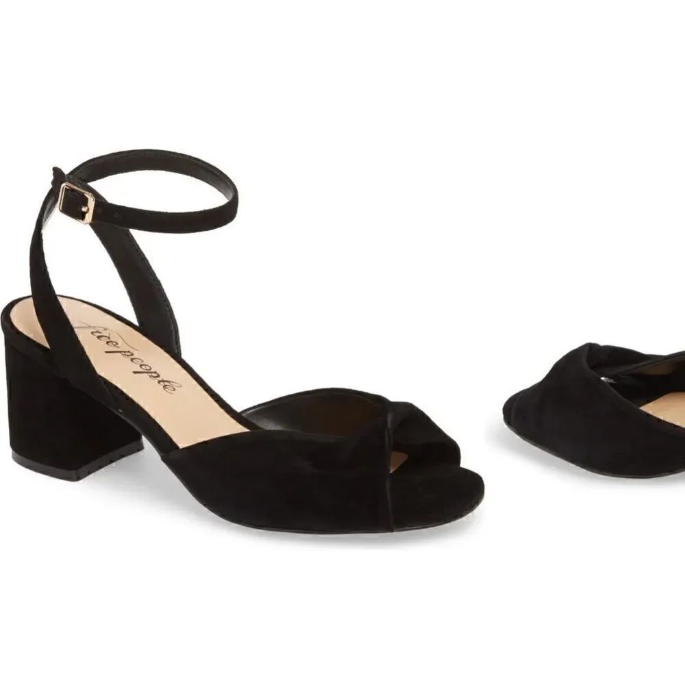 Free People Gisele Suede Twisted Sandals 37=6.5-7